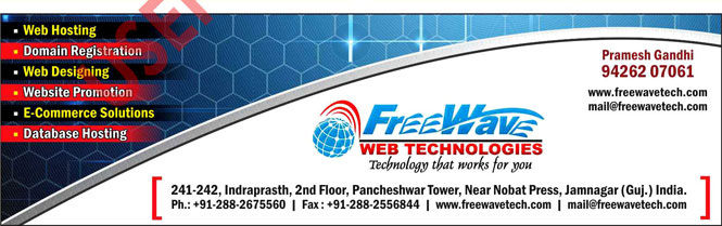 Web Hosting, Domain Registration, Web Designing, Web Promotion, E-Commerce Solutions, Database Hosting